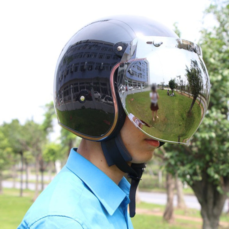 Soman Motorcycle Bubble Visor Open Face Helmet Visor Helmet Windshield Shield with Transparent Frame(Light Smoke)