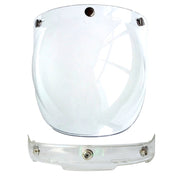 Soman Motorcycle Bubble Visor Open Face Helmet Visor Helmet Windshield Shield with Transparent Frame(Transparent)