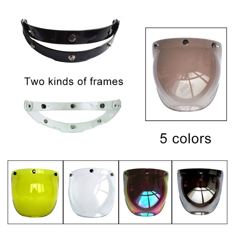 Soman Motorcycle Bubble Visor Open Face Helmet Visor Helmet Windshield Shield with Transparent Frame(Transparent)