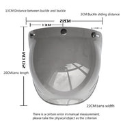 Soman Motorcycle Bubble Visor Open Face Helmet Visor Helmet Windshield Shield with Transparent Frame(Yellow)