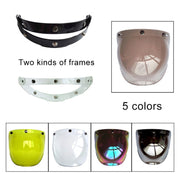 Soman Motorcycle Bubble Visor Open Face Helmet Visor Helmet Windshield Shield with Transparent Frame(Yellow)