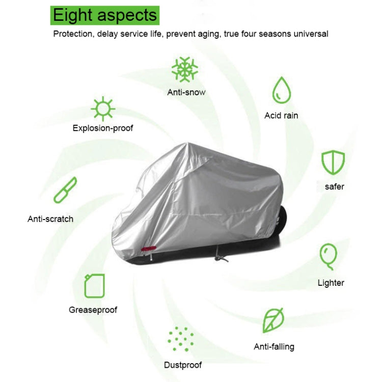 210D Oxford Cloth Motorcycle Electric Car Rainproof Dust-proof Cover, Size: L (Black Silver)