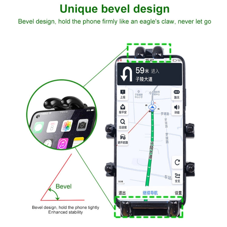 U-shaped Bolt Ball-Head Motorcycle Handlebar Multi-function Eight-jaw Aluminum Phone Navigation Holder Bracket, Width of Phone: 6.5-10.2cm  