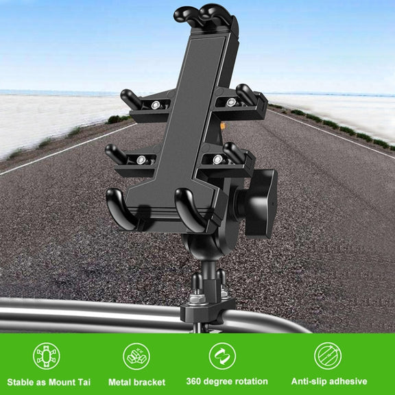 Tilt Rearview Mirror Screw Hole Ball-Head Motorcycle Eight-jaw Aluminum Phone Navigation Bracket