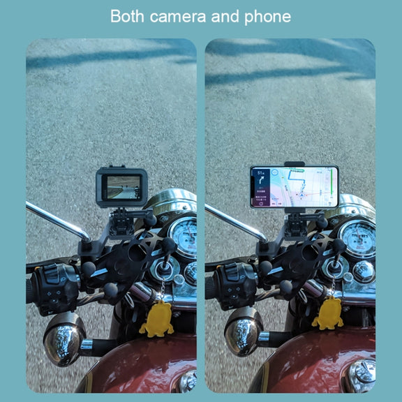 RUIGPRO Motorcycle Handlebar Alloy Phone Bracket for GoPro/ Insta360/DJI OSMO Sport Camera(Blue)