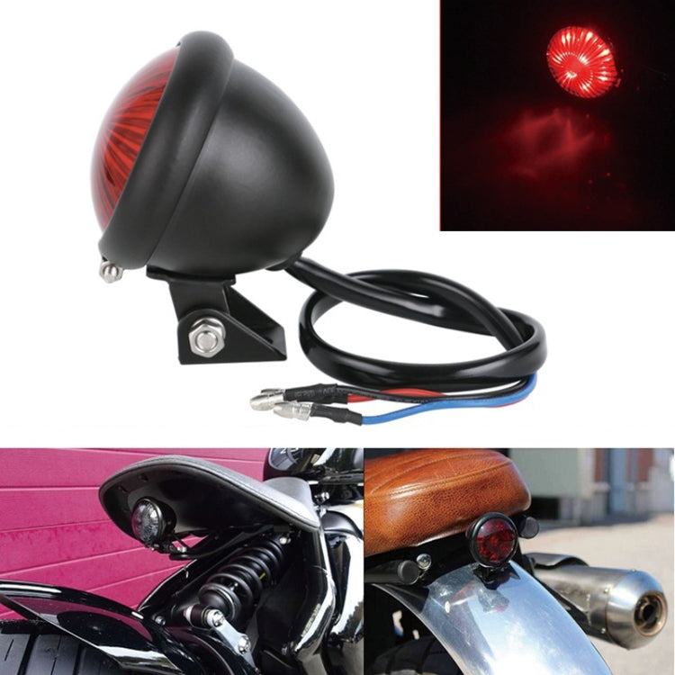 Speedpark 12V Motorcycle Modified Tail Light Brake Light for Harley(Black Red)