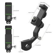 Motorcycle Spherical Compass Phone Holder, Handlebar with Light (Black)