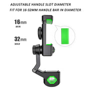 Motorcycle Spherical Compass Phone Holder, Handlebar with Light (Black)