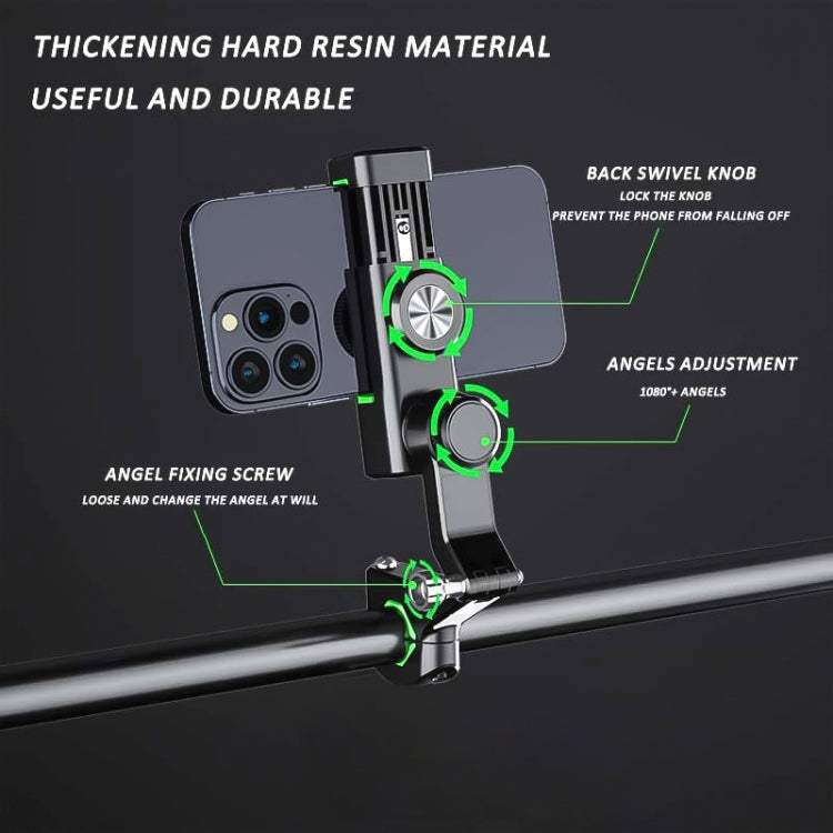 Motorcycle Spherical Compass Phone Holder, Handlebar without Light (Green)