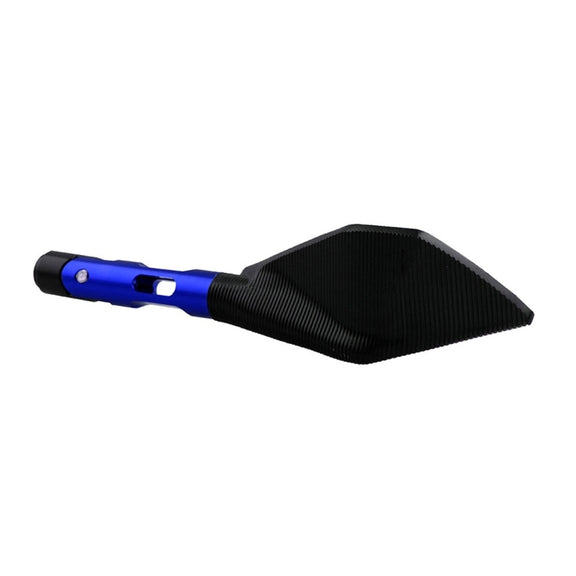 Modified Motorcycle Aluminium Alloy Rhombus Reflective Light Side Rearview Mirror (Blue)