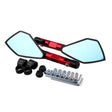 Modified Motorcycle Aluminium Alloy Rhombus Reflective Light Side Rearview Mirror (Red) - Side Mirrors by PMC Jewellery | Online Shopping South Africa | PMC Jewellery | Buy Now Pay Later Mobicred
