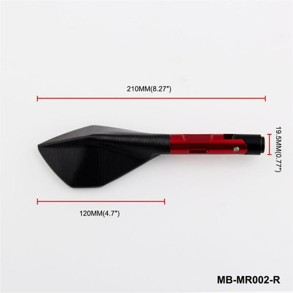 Modified Motorcycle Aluminium Alloy Rhombus Reflective Light Side Rearview Mirror (Red)