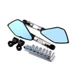 Modified Motorcycle Aluminium Alloy Rhombus Reflective Light Side Rearview Mirror (White) - Side Mirrors by PMC Jewellery | Online Shopping South Africa | PMC Jewellery | Buy Now Pay Later Mobicred