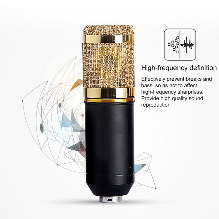 BM-800 Network K-Song Dedicated High-end Metal Shock Mount Microphone Set(Pink)