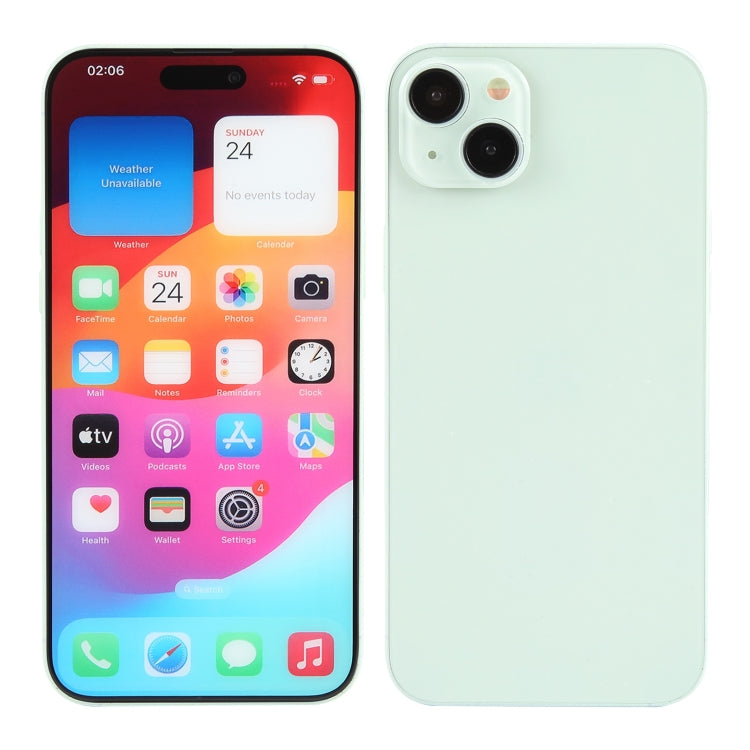 For iPhone 15 Color Screen Non-Working Fake Dummy Display Model (Green)