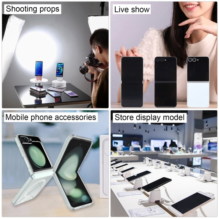 For Samsung Galaxy Z Flip6 Black Screen Non-Working Fake Dummy Display Model (Silver)