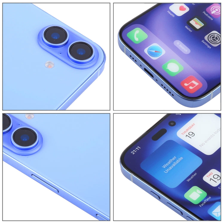 For iPhone 16 Plus Color Screen Non-Working Fake Dummy Display Model (Ultramarine)