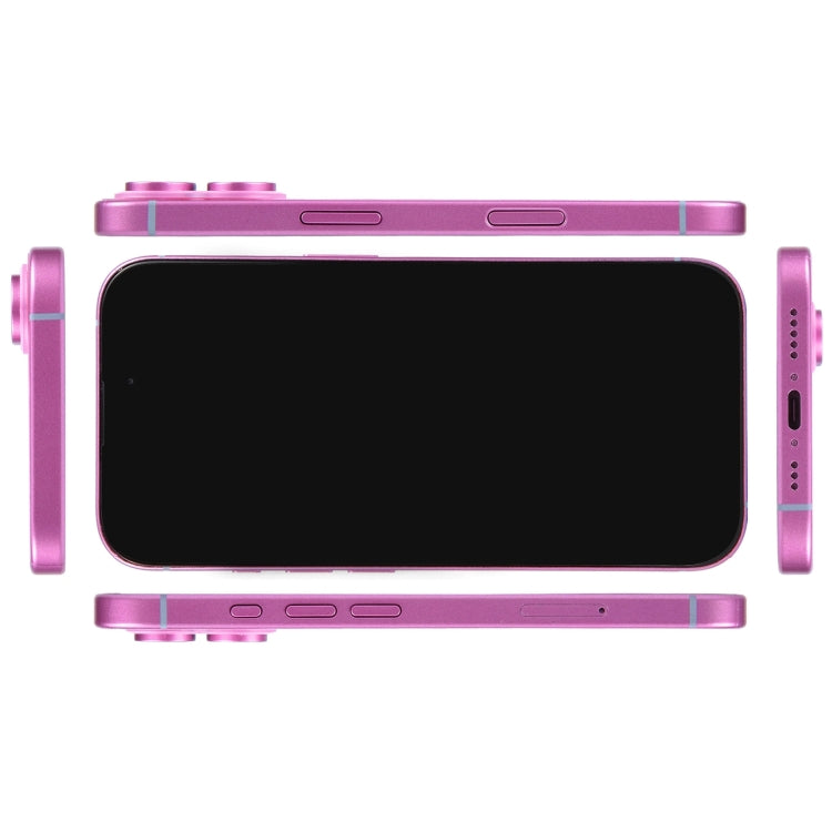 For iPhone 16 Black Screen Non-Working Fake Dummy Display Model (Pink)