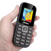 UNIWA E1808 Elder Keypad Phone, 1.77 inch SC6531E, LED Flashlight, 21 Keys, Network: 2G, Triple SIM, EU Plug (Blue)