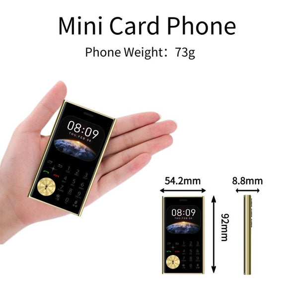 V8 Card Mobile Phone, 2.01 inch, MTK6261D, Support Bluetooth, FM, Torch, GSM, Dual SIM (Dark Green)