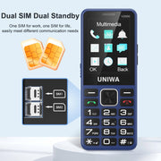 UNIWA V2000 Elder Keypad Phone, 2.4 inch Unisoc T107, 1700mAh Battery, LED Flashlight, SOS, Network: 4G, EU Plug (Red)