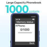 UNIWA V2000 Elder Keypad Phone, 2.4 inch Unisoc T107, 1700mAh Battery, LED Flashlight, SOS, Network: 4G, AU Plug (Blue)