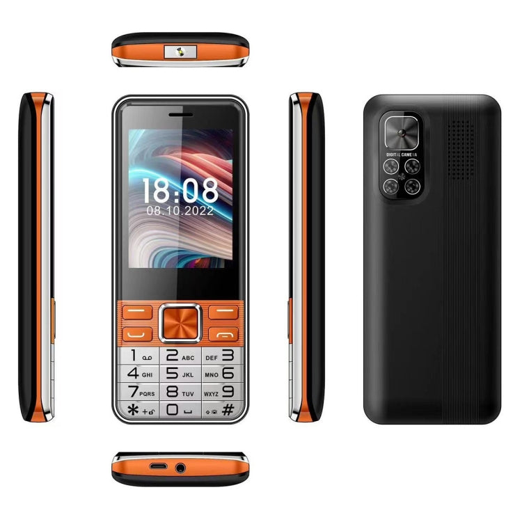 S5630, 2.8 inch, 3000mAh, 21 Key, Support Bluetooth, Flashlight, GSM, Quad SIM (Orange)