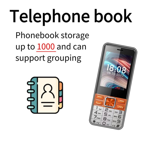 S5630, 2.8 inch, 3000mAh, 21 Key, Support Bluetooth, Flashlight, GSM, Quad SIM (Orange)