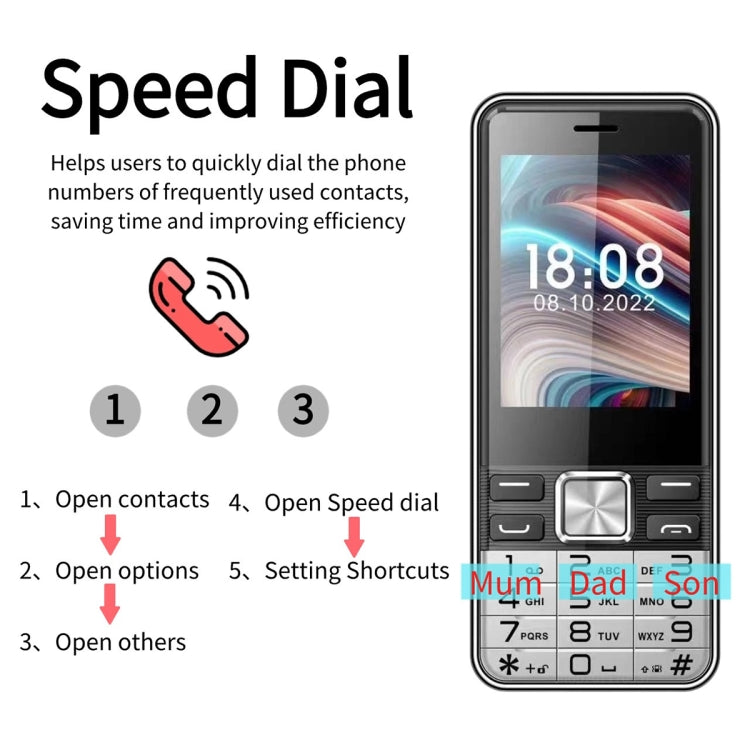 S5630, 2.8 inch, 3000mAh, 21 Key, Support Bluetooth, Flashlight, GSM, Quad SIM (Orange)