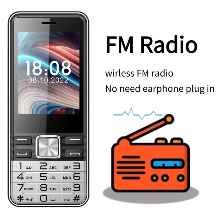 S5630, 2.8 inch, 3000mAh, 21 Key, Support Bluetooth, Flashlight, GSM, Quad SIM (Orange)
