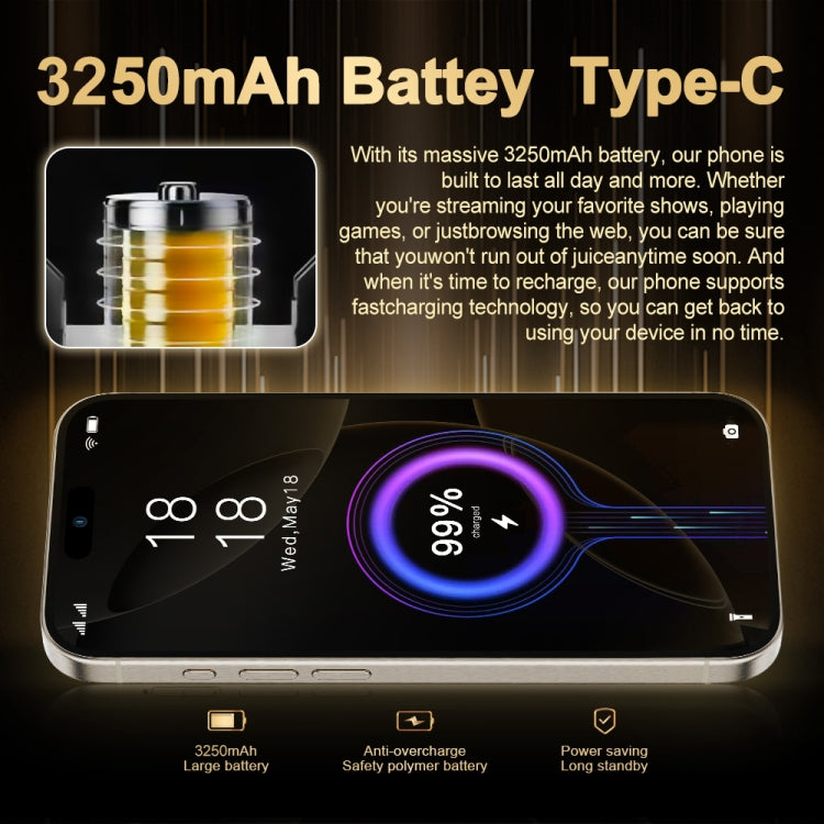 i16 Pro Max / Q5, 2GB+16GB, 6.5 inch Screen, Face Identification, Android 8.1 MTK6580P Quad Core, Network: 3G, Dual SIM, AU Plug (Black)