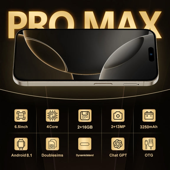 i16 Pro Max / Q5, 2GB+16GB, 6.5 inch Screen, Face Identification, Android 8.1 MTK6580P Quad Core, Network: 3G, Dual SIM, UK Plug (White)