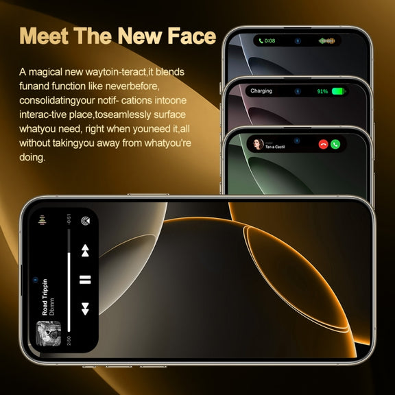 i16 Pro Max / Q5A, 6GB+128GB, 6.5 inch Screen, Face Identification, Android 10 MTK6762 Octa Core, OTG, NFC, Network: 4G, Dual SIM, EU Plug (Black)