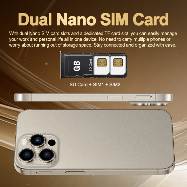 i16 Pro Max / Q5A, 6GB+128GB, 6.5 inch Screen, Face Identification, Android 10 MTK6762 Octa Core, OTG, NFC, Network: 4G, Dual SIM, US Plug (Black)
