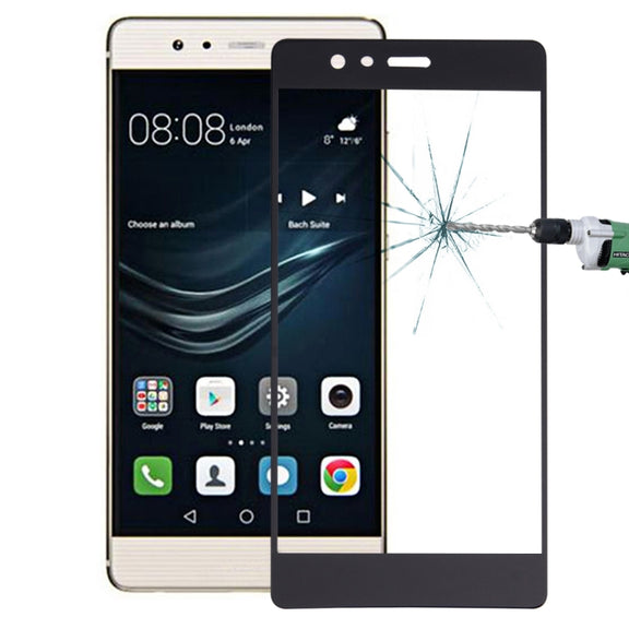 For Huawei  P9 0.26mm 9H Surface Hardness Explosion-proof Silk-screen Tempered Glass Full Screen Film (Black)