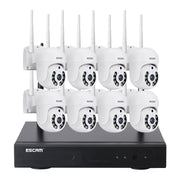 ESCAM WNK718 HD 3.0 Million Pixels 8-channel Wireless + 8IPC Wireless NVR Security System, EU Plug