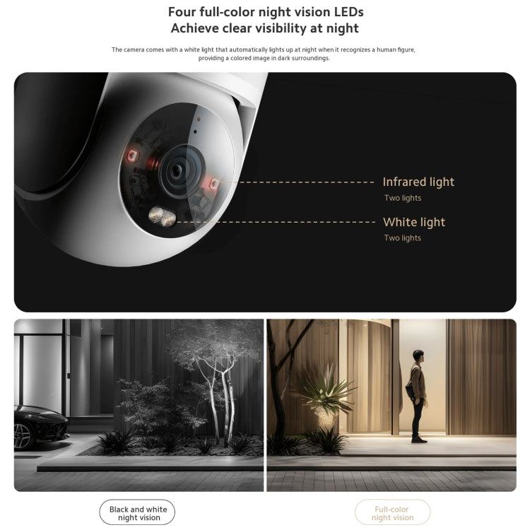 Original Xiaomi CW300 4MP Outdoor Camera IP66 Water-resistant Full Color Night Vision WiFi Camera, US Plug