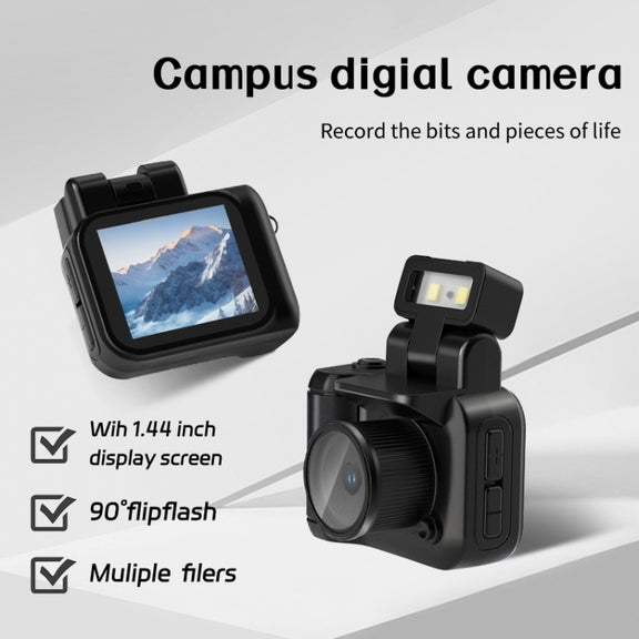 Y4000 Mini Camera 1080P HD Digital Camera with Screen Portable Retro Travel Vlog Student Small Camcorder (Black)