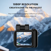 Y4000 Mini Camera 1080P HD Digital Camera with Screen Portable Retro Travel Vlog Student Small Camcorder (Black)