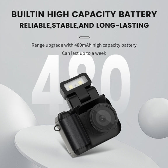 Y4000 Mini Camera 1080P HD Digital Camera with Screen Portable Retro Travel Vlog Student Small Camcorder (Black)
