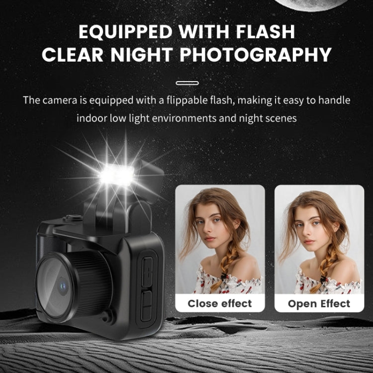 Y4000 Mini Camera 1080P HD Digital Camera with Screen Portable Retro Travel Vlog Student Small Camcorder (Black)