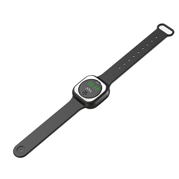 F9 Outdoor Silica Gel Mosquito Repellent Wristband with Clock(Black)
