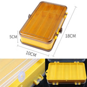 Portable Outdoor Lure Box Transparent Plastic Double-sided Storage Box, Size: 18 x 10 x 5cm(Yellow + White)