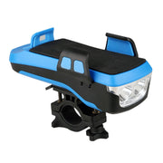 Multifunction 4  in 1 Phone Holder Bicycle Bell Cycling Lamp Flashlight(Blue)