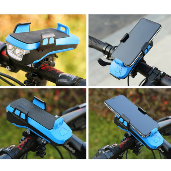 Multifunction 4  in 1 Phone Holder Bicycle Bell Cycling Lamp Flashlight(Red)