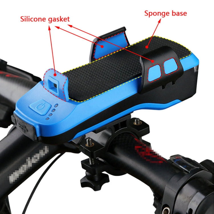 Multifunction 4  in 1 Phone Holder Bicycle Bell Cycling Lamp Flashlight(Red)