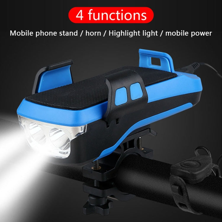 Multifunction 4  in 1 Phone Holder Bicycle Bell Cycling Lamp Flashlight(Red)