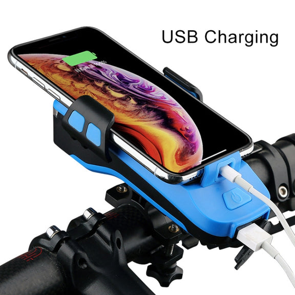Multifunction 4  in 1 Phone Holder Bicycle Bell Cycling Lamp Flashlight(Red)