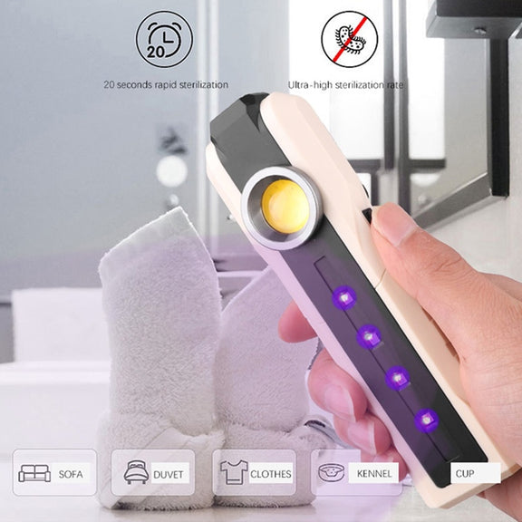 1902C 3 Lighting Mode Flashlight Rechargeable Lantern Disinfection Light UVA+UVC Antisepsis Lamp