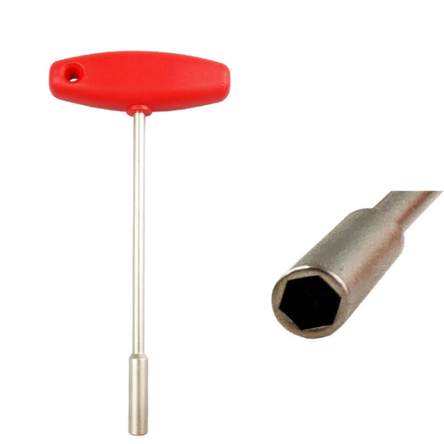 BIKERSAY BT031B T-shaped Socket MTB Road Bike Built-in Tool Steel Concealed Spoke Cap Wrench(4.7mm Hexagon Socket)